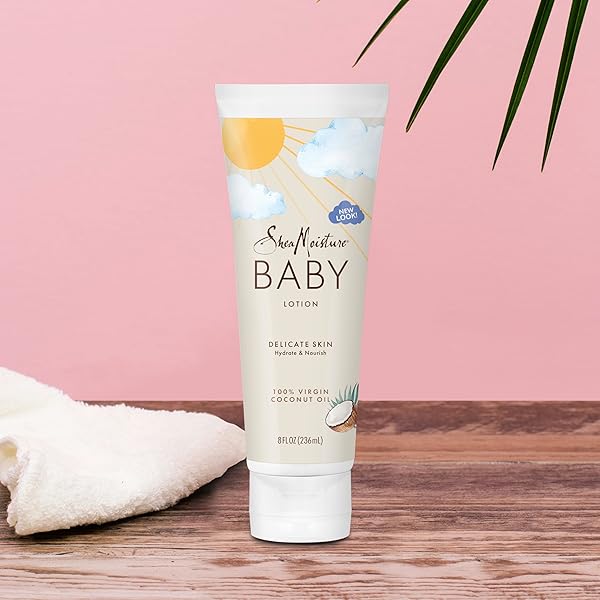 SHEAMOISTURE BABY LOTION 100% VIRGIN COCONUT OIL FOR BABY SKIN BABY LOTION CLEAR SKIN MOISTURIZER 8 OZ