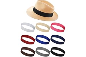 Yahenda 9 Pcs Stretchable Hat Band Ribbon Panama Western Cowboy Hat Bands Costume Headwear for Women Men