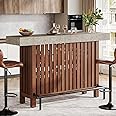 Tribesigns 63-Inch Large Home Bar Unit, 2-Tier Mini Bar Table Height Pub Table with Footrest, Modern Coffee Bar Cabinet for Home Kitchen, Bistro, Dining Room, Living Room
