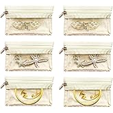 CFTONE 6 PCS Small Travel Jewelry Bag, Jewelry Organizer Portable Jewelry Storage Bag Zipper Pouch for Travel, Jewelry Gift Bag with Clear Front for Wife Mom Girls