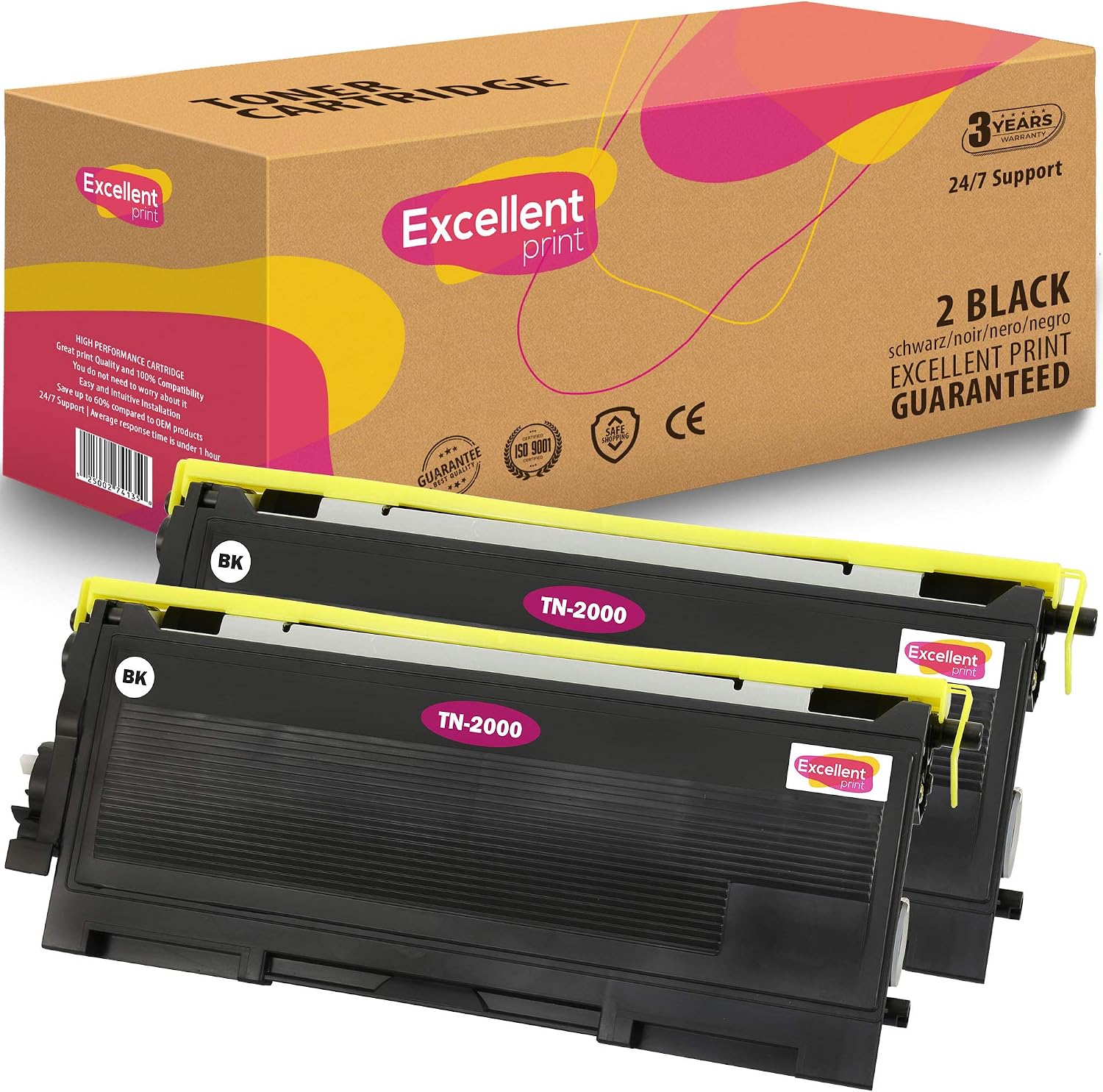 Excellent Print TN-2000 Compatible Toner cartridge for Brother HL-2032 HL-2030 HL-2040 MFC-7420, Black