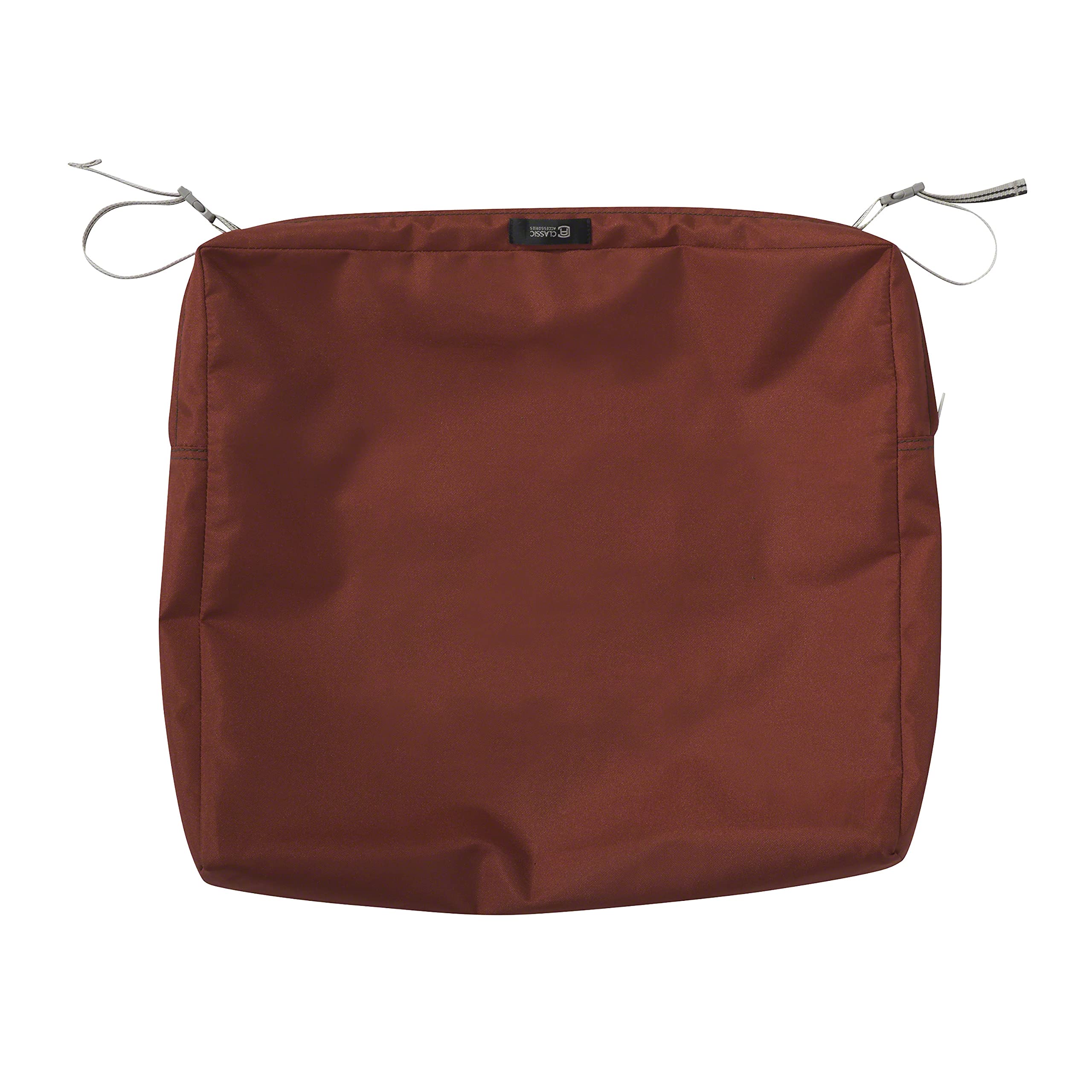Classic Accessories Ravenna Square Patio Seat Cushion Slip Cover - Durable Outdoor Cushion, Spice, 21" L x 21" W x 3" Thick