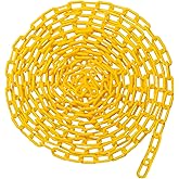 SEVSTATWK Yellow Plastic Chain 25ft, 1.42" Link, High Visibility Plastic Chain Barrier for Crowd Control, Parking Lot, Driveway, Construction, Fence, Indoor & Outdoor