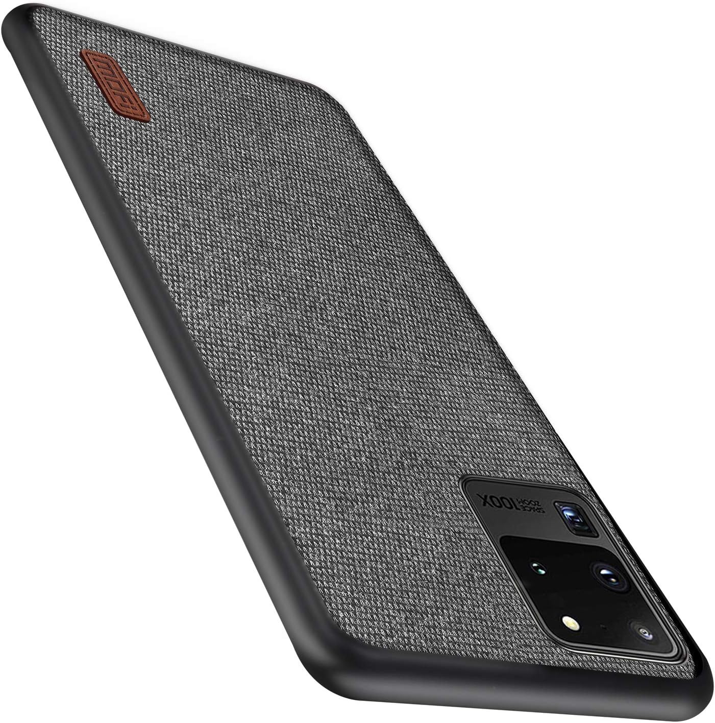 Mofi Shockproof Case Compatible with Samsung S20 Ultra 5G Case Slim Matte Fabric Thin Cover for Galaxy S20 Ultra (6.9 inch) Gray