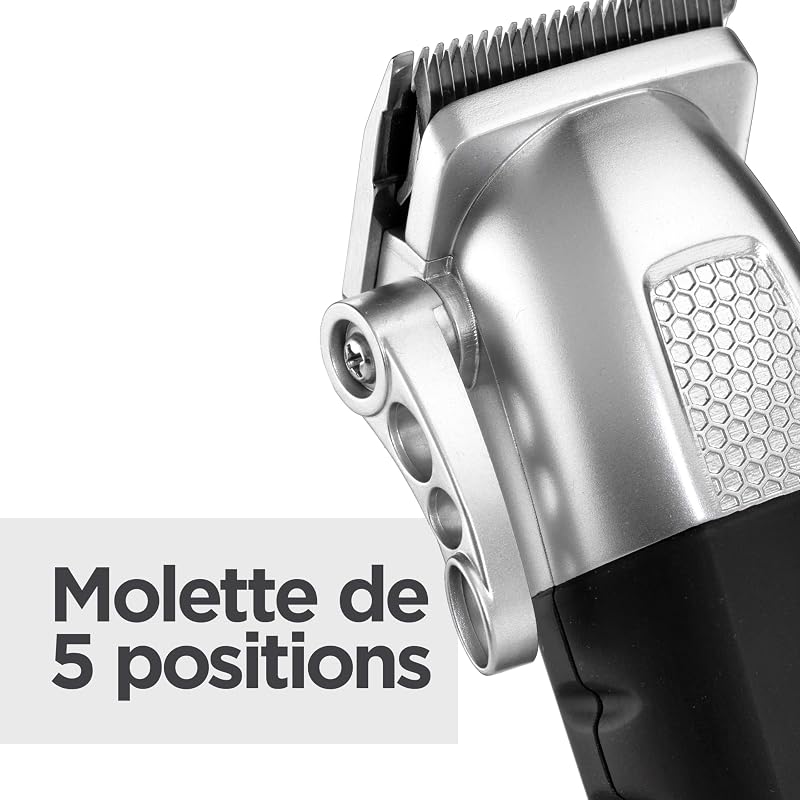 - E812E - Tondeuse cheveux sans fil Lithium Power - Batterie Lithium, charge rapide, lames en acier japonais, 8 sabots pour s'adapter à tous les styles