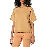 Daily Ritual Women's Terry Cotton and Modal Cropped Crewneck Short Sleeve Sweatshirt