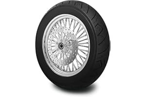 MOTOTEKS, INC. 16" HARLEY FAT SPOKE WHEEL 16X3.5 40 REAR STAINLESS SPOKES TOURING BAGGER 2002-2007 MODELS W/ 1" BEARINGS (All Chrome & Black Wall Tire)