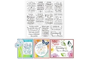 GLOBLELAND Bible Religion Words Transparent Clear Stamps Blessing Texts Embossing Stamp Sheets Silicone Clear Stamps Seal for DIY Scrapbooking and Card Making Paper Craft Decor