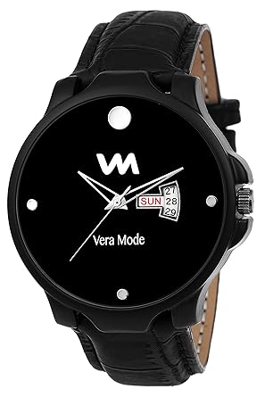 Watch for Men Party Wear Studded Collection Black Dial Quartz Analog Timer Piece