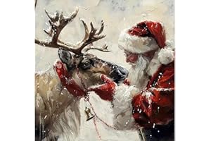 cviokrdu Christmas Paint by Numbers Kit for Adults - Santa Claus Adult Paint by Number Kits on Canvas, DIY Christmas Elk Oil Painting for Gift Home Wall Decor (16x16inch)