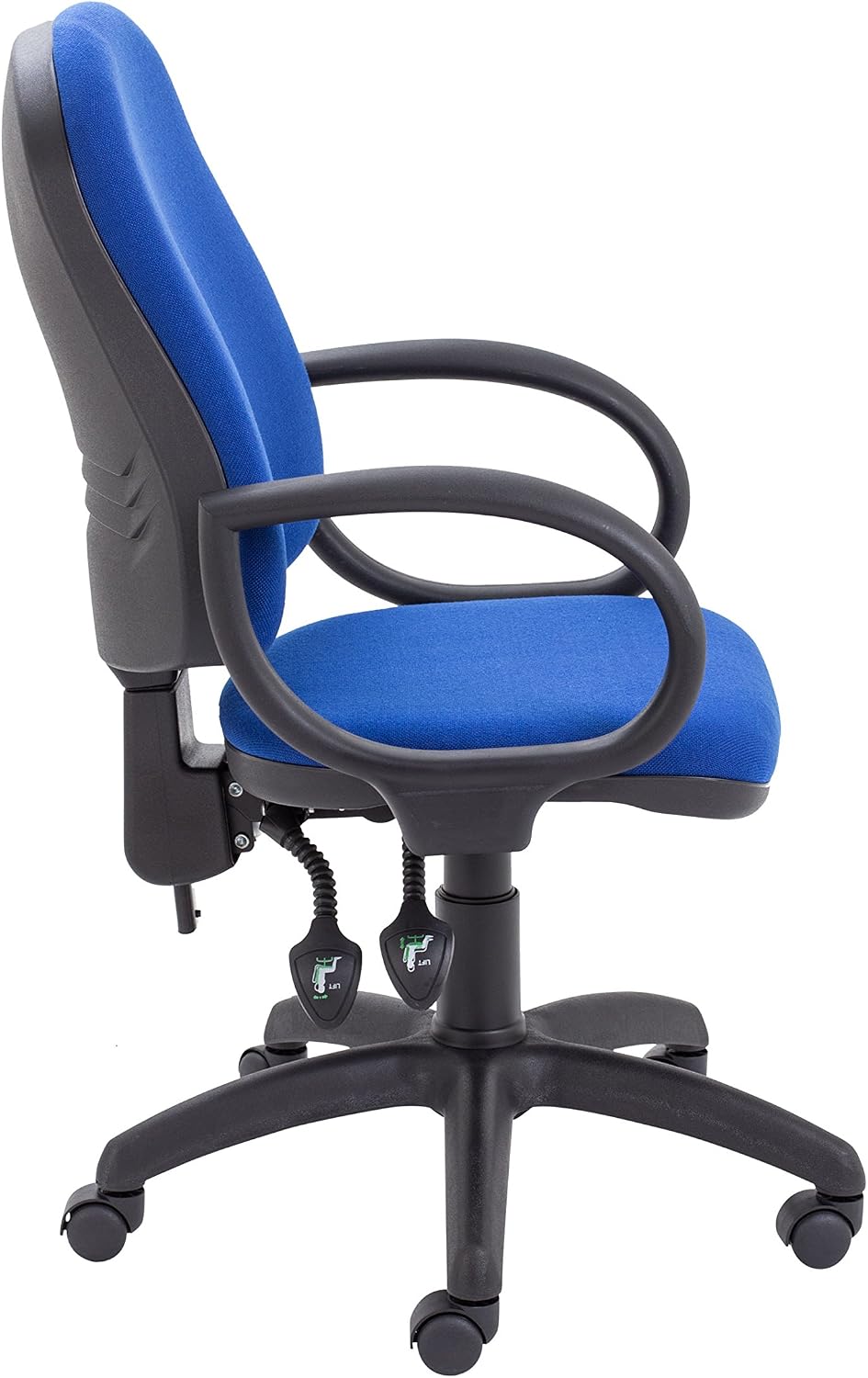 Office Hippo 2 Lever Office Swivel Chair with Fixed Arms, Computer Desk Chair with Curved Back, Adjustable Backrest - Image 4