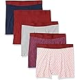 Amazon Essentials Men's Underwear Boxer Briefs, Comfortable Cotton, Tag-Free, Pack of 5