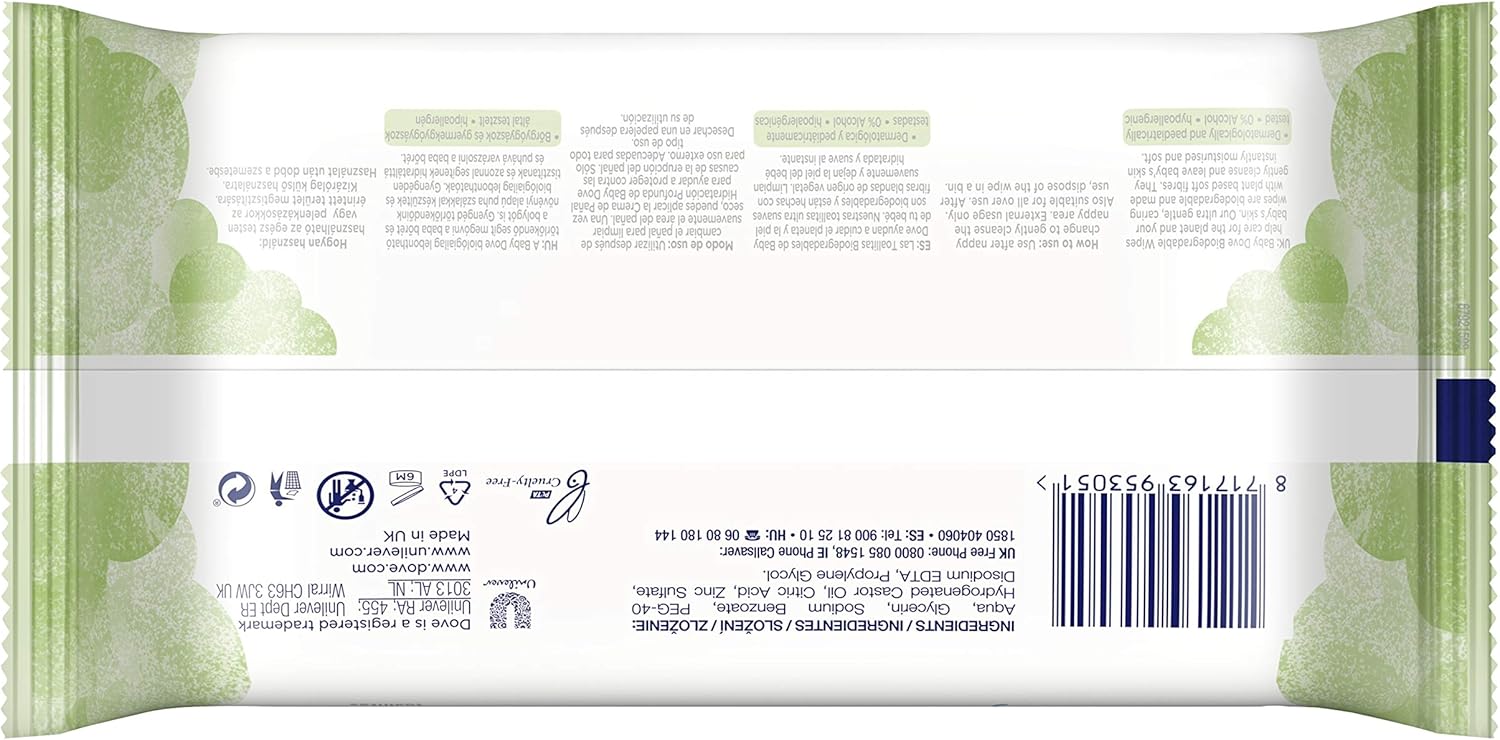 Dove Biodegradable Wipes 2025