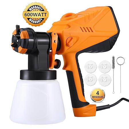 Lackierpistole, Beautlife Farbsprühsystem 600W Einstellbare Leistung 1200ml/min Wasserdurchfluss 1000ml Behälter Elektrische 