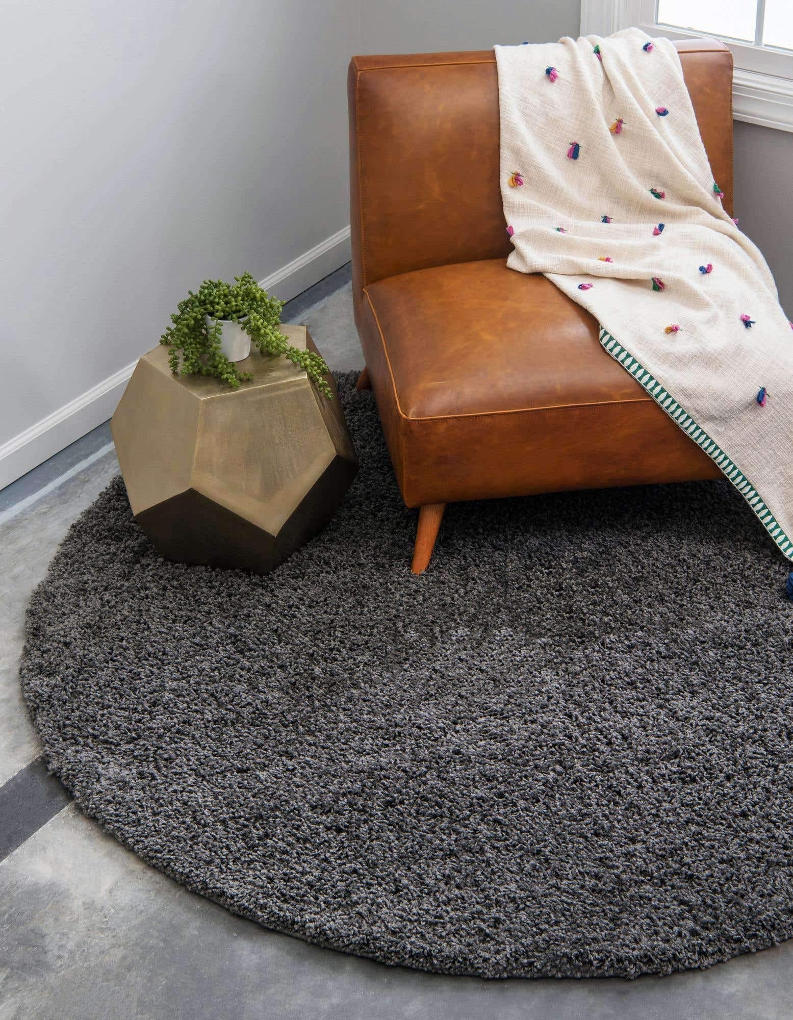 Unique Loom Solo Solid Shag Collection Area Modern Plush Rug Lush So | amzdealz