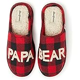 Dearfoams Men's Gifts for Men Matching Christmas Papa Bear Slipper