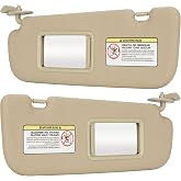 Beige Driver Left + Passenger Right Side Sun Visor Replacement Compatible with Hyundai Elantra 2011 2012 2013 2014 2015 (Not Fit for GT) Replace 852103X000TX 852203X000TX