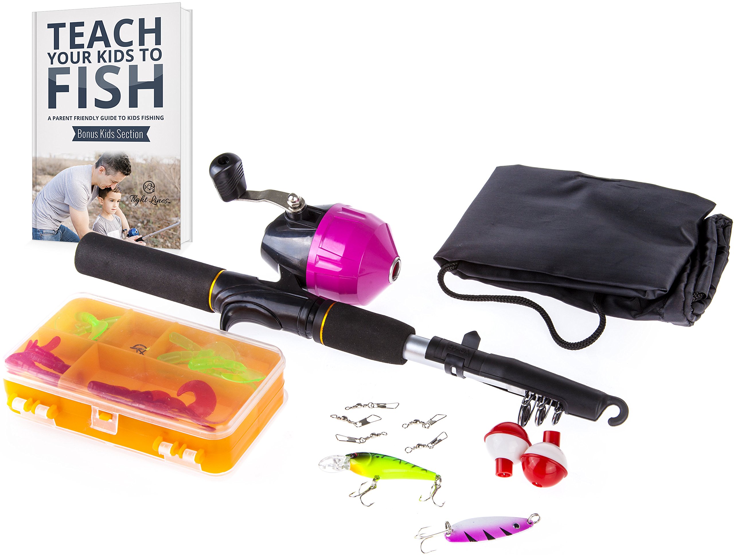 youth fishing pole and tackle box