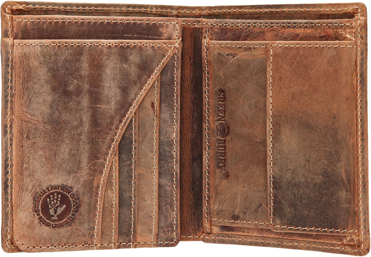 Greenburry Vintage boar wallet leather 9.5 cm, Brown - Image 4