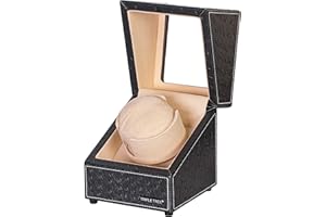 DOOMOOK Watch Winder for Automatic Watches, Single Watch Winder Box with Japanese Quiet Motor, Ac Adapter, Women's and Men's Watches Winder 4 Rotation Mode Setting