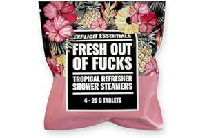 Explicit Essentials Fresh Outta F’s Shower Steamers | Tropical Hibiscus Aromatherapy Shower Steamer for Relaxation & Stress Relief | Spa Shower Tablet Gift for Self-Care, Birthdays & Holidays