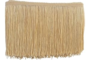 MONIDOOR Chainette Fringe Trim 6 Inch 10 Yards Tassel Fringe Trim for Sewing Craft DIY Decoration(906 Light Gold)