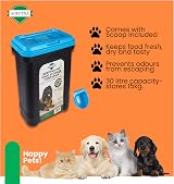 ADEPTNA Large 30L Pet Food Storage Container with Airtight Seal Blue Lid view 3
