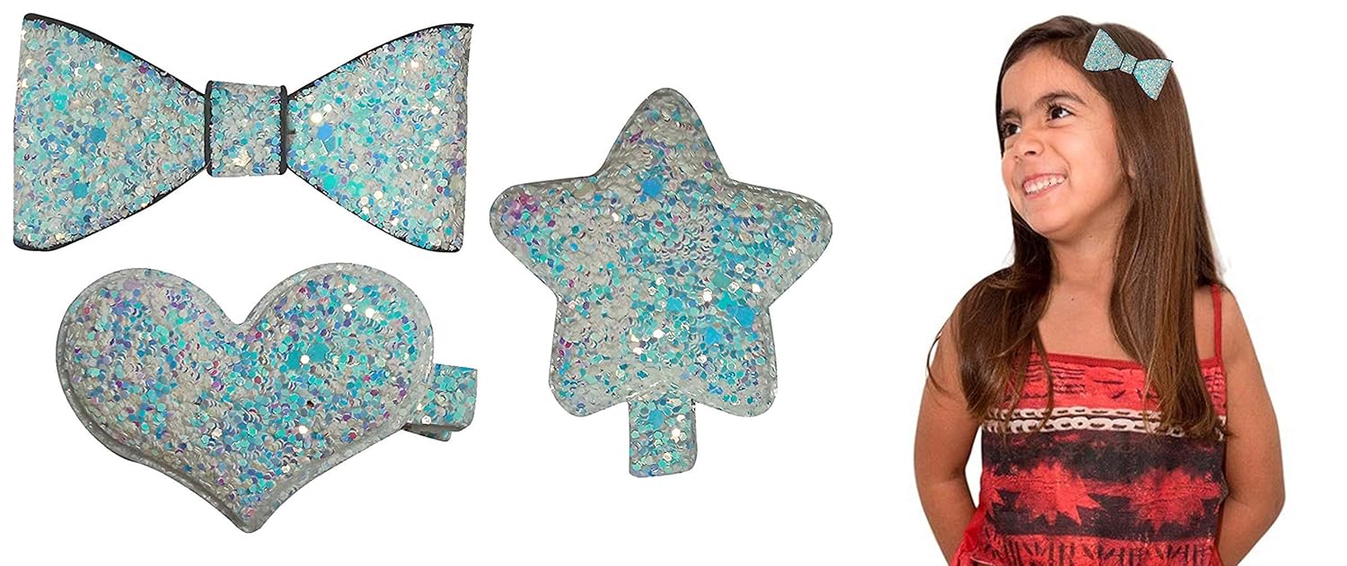 Morges Kids Hair Accessories Glitter Sparkling Tic Tac Clips For