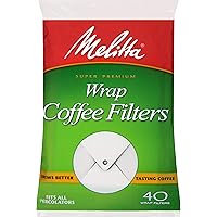 Melitta Wrap Coffee Filters for Percolators, White, 40 Count (Pack of 12)