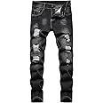 FREDD MARSHALL Boy's Skinny Fit Ripped Destroyed Distressed Fashion Kids Denim Jeans Pants