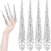 ANCIRS 10 Pack Finger Nail Tip Claw Rings, Ancient Queen Costume Fingertip Claw Nail Rings Decoration Accessory, Finger Knuck
