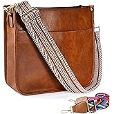 KlaOYer 2 Adjustable Strap Bag,Crossbody Bags Women,Guitar Strap Purse,Vegan Handbags Soft Shoulder Bag For Women