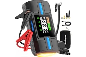 HEMINGSON 160PSI 3000A Portable Car Jump Starter with Air Compressor, 12V Jump Box for 9.0L Gas/8.0L Diesel Engines with LCD 