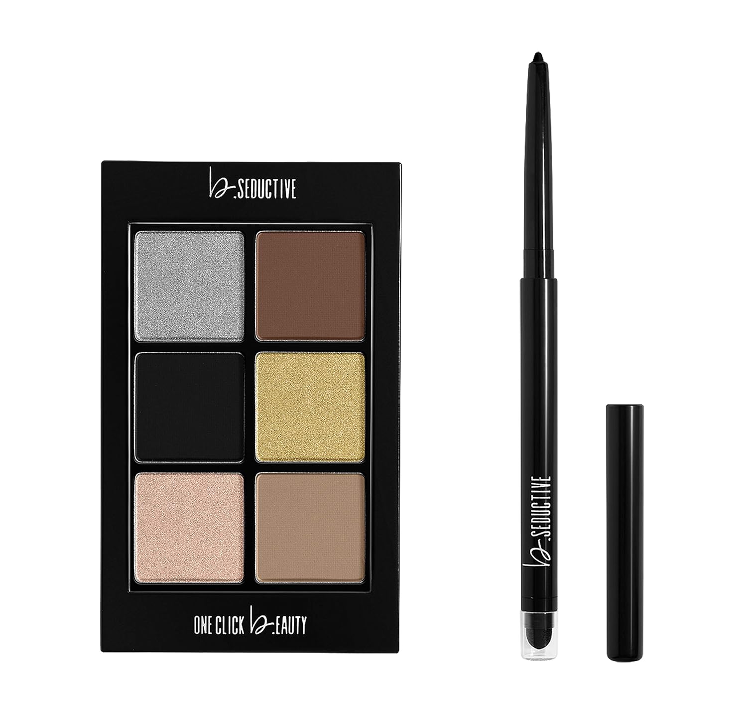 One Click Beauty b.SEDUCTIVE 2-Piece Eye Kit, Longwear Makeup, The Golds