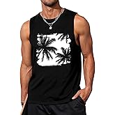 Mens Tank Tops Beach Summer Sleeveless Shirts Graphic Palm Tree Vacation Tanks Muscle Gym Tank Top
