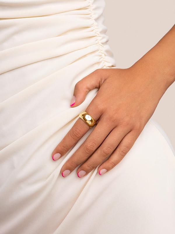 Anillo Mujer Curve Rainbow Baño Oro