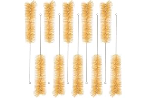 stonylab 10 Pack Tube Brushes, Bristle Test Tube Bottle Wash Cleaning Brushes with Radial Tufted End for Laboratory, Size S