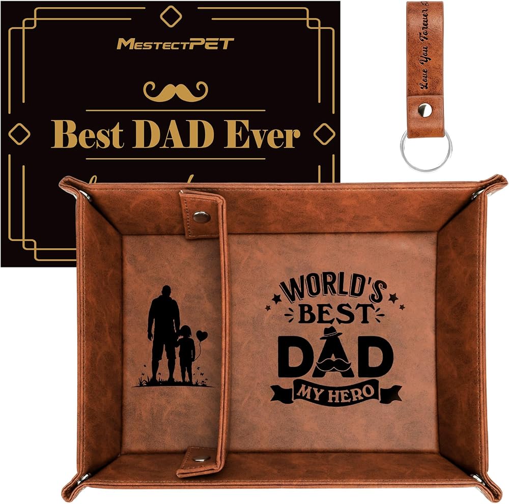 MestectPET PU Leather Valet Tray for Dad | Best Birthday & Father's Day Gift