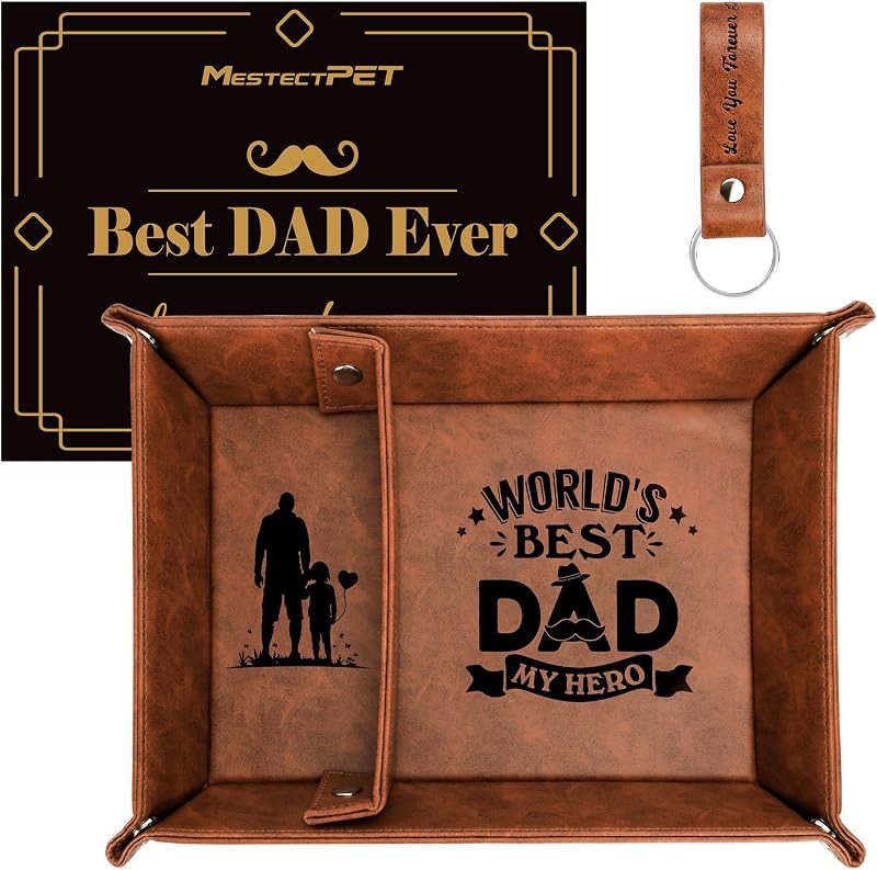 MestectPET PU Leather Valet Tray for Dad | Best Birthday & Father's Day Gift