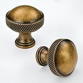 Asidrama 10 Pack Brushed Antique Brass Cabinet Knobs Knurled Kitchen Cabinet Knobs, Cabinet Pulls Kitchen Cabinet Hardware for Cupboard Drawer Pulls
