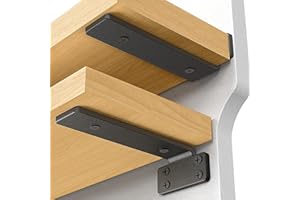 VANCASTLE Shelf Bracket, Floating Shelf Bracket 6 Inch, 6 Pack Heavy Duty Shelf brackets, Metal Wall Shelf Brackets with 1/5 Inch Thick and Holds 160+lb, Brackets for Wood Shelves，Black