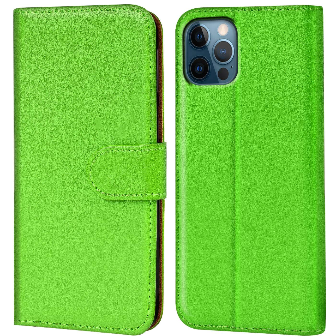 Verco Wallet Case for iPhone 12, iPhone 12 Pro Case Book Cover with Magnetic Closure compatible with Apple iPhone 12/12 Pro Flip Case with Card Slots Faux Leather 6.1 inch - Green