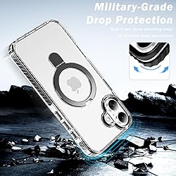 UMIONE for iPhone 16 Clear Magnetic case with Stand