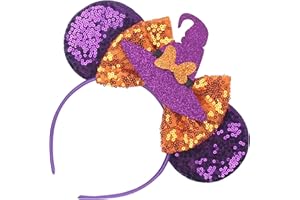 Leziazany Halloween Mouse Ears Bow Headbands nightmare before christmas headband Decoration Cosplay Costume for Party Costume (Witch hat)