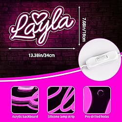 ATTNEON Layla Name Neon Sign for Wall Decor,LED