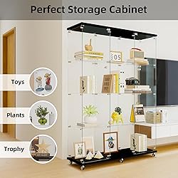 nifoti 66.5" H 4-Shelf Extra Large Glass Display