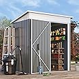 AECOJOY 5' x 3' Shed, Outdoor Storage Shed, Small Metal Sheds & Outdoor Storage with Lockable Door, Utility and Tool Storage Garden Shed for Backyard, Patio, Outside use in Dark Grey