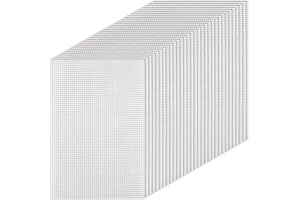 MEYEYAIA 30pcs Plastic Canvas Mesh Sheets, 2.5mm Grid Plastic Canvas Sheets, 7 Count Needlepoint Eye Mesh for Embroidery Crafting, Acrylic Yarn Crafting, Knit and Crochet DIY Projects 30 x 20cm/11.81" x 7.87"
