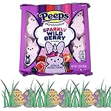 Marshmallow Peeps Wild Berry Sparkle 3.0oz 8 Count Bunnies Peeps Marshmallow Candy Easter Basket Stuffers for Girls, Boys