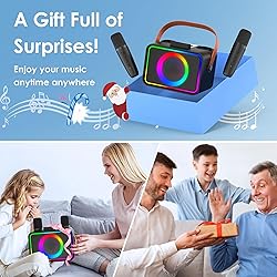 Karaoke Machine,Portable Bluetooth Speaker with 2
